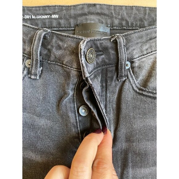 Six week Residency BNWOT skinny distressed black jeans sz 31 button fly - Picture 4 of 9
